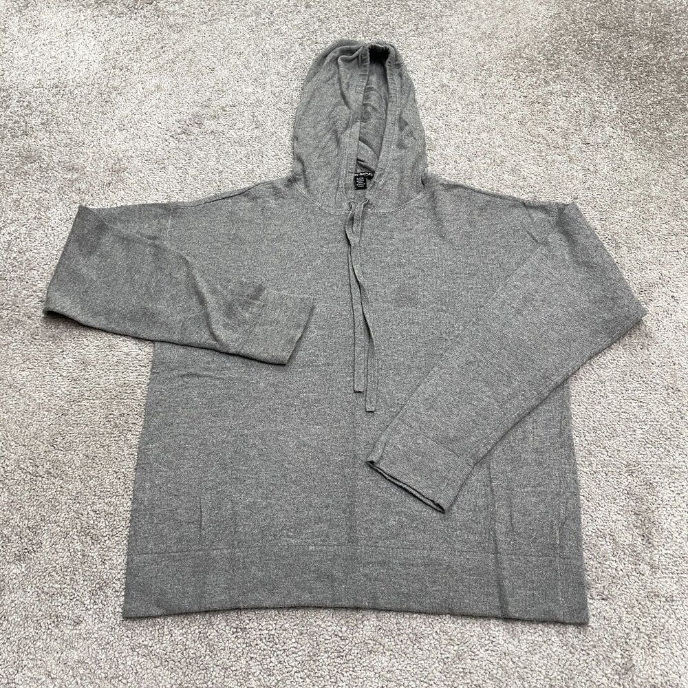 Hilary Radley Lounge Hoodie Pullover Sweatshirt Womens Small Gray Lightweight
